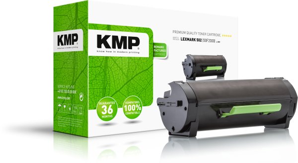 KMP Toner L-T47 (schwarz) ersetzt Lexmark 502 (50F2000)