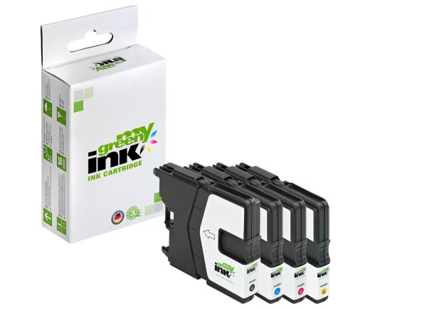 my green ink Tintenpatronen SET ersetzt Brother LC985VALBP (4 Patronen)