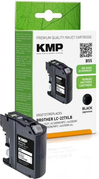 KMP Tintenpatrone B55 (schwarz) ersetzt Brother LC-227XLBK