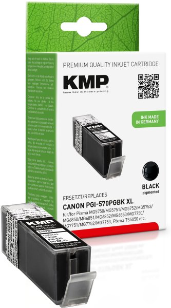 KMP Tintenpatrone C107BPIX (schwarz) ersetzt Canon PGI-570PGBK XL