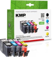KMP Tintenpatronen C66V MULTIPACK ersetzt Canon PGI-5BK,...