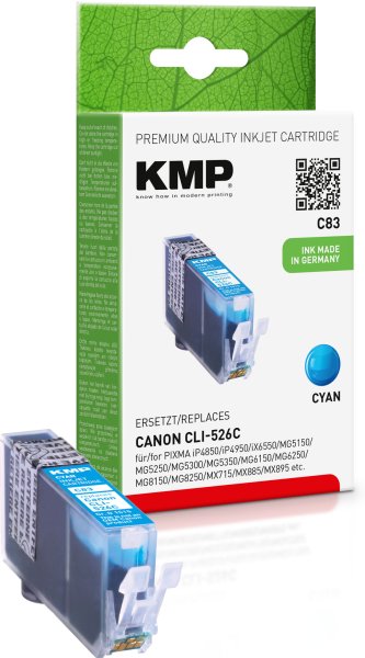KMP Tintenpatrone C83 (cyan) ersetzt Canon CLI-526C