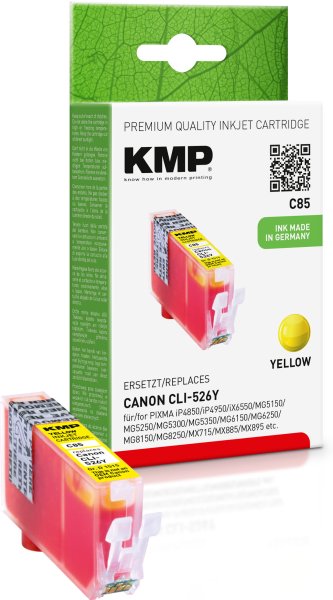 KMP Tintenpatrone C85 (gelb) ersetzt Canon CLI-526Y