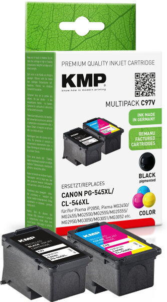 KMP Tintenpatronen C97V MULTIPACK (schwarz+color) ersetzt Canon PG-545XL, CL-546XL