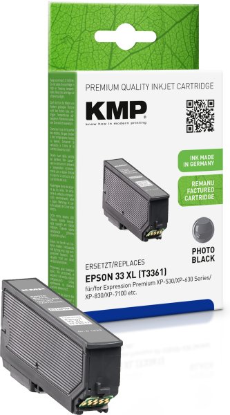 KMP Tintenpatrone E216PHX (fotoschwarz) ersetzt Epson 33XL (T3361 - Orange)