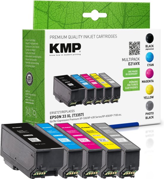 KMP Tintenpatronen E216VX MULTIPACK ersetzt Epson 33XL (T3357 - Orange)