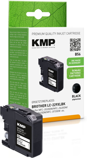KMP Tintenpatrone B56 (schwarz) ersetzt Brother LC-229XLBK