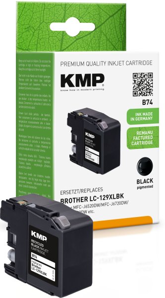 KMP Tintenpatrone B74 (schwarz) ersetzt Brother LC-129XLBK