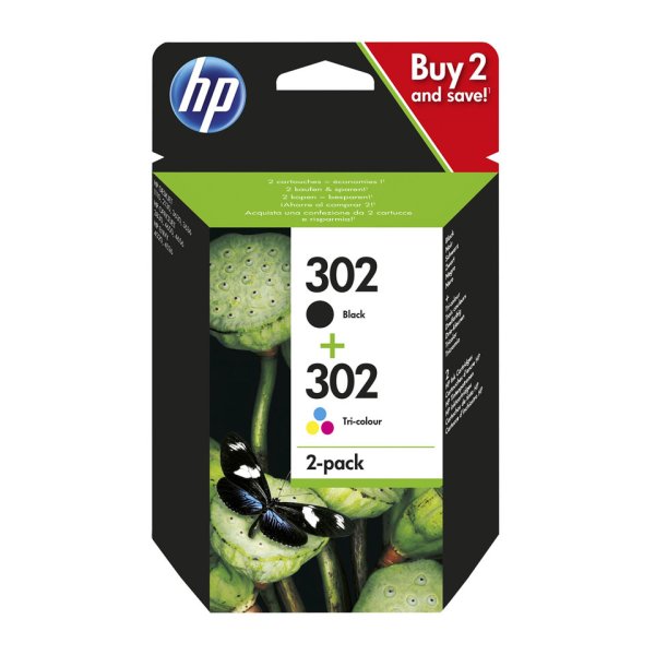 HP 302 (schwarz+color) 2-Pack Tintenpatronen (X4D37AE)