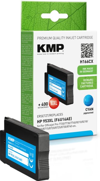 KMP Tintenpatrone H166CX (cyan) ersetzt HP 953XL (F6U16AE)