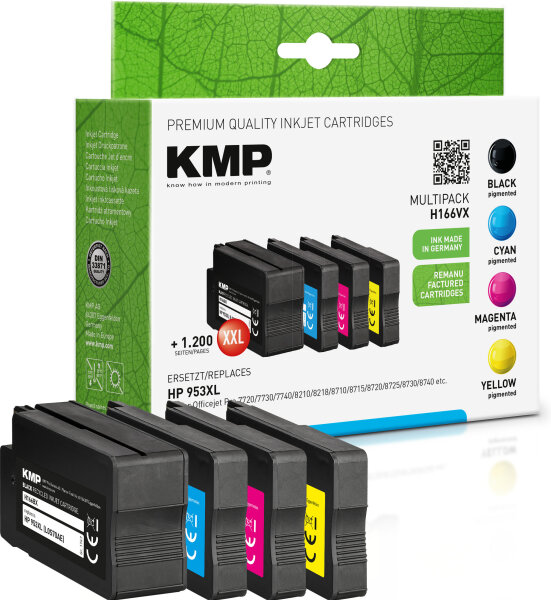 KMP Tintenpatronen H166VX MULTIPACK ersetzt HP 953XL (4 Patronen)