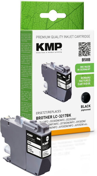 KMP Tintenpatrone B58B (schwarz) ersetzt Brother LC-3217BK