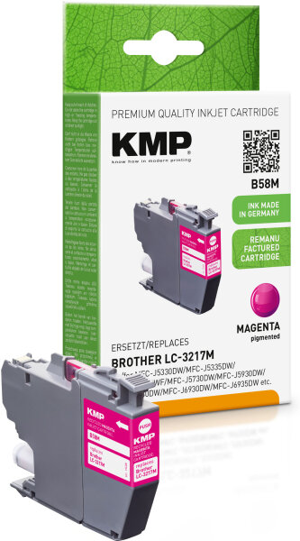 KMP Tintenpatrone B58M (magenta) ersetzt Brother LC-3217M