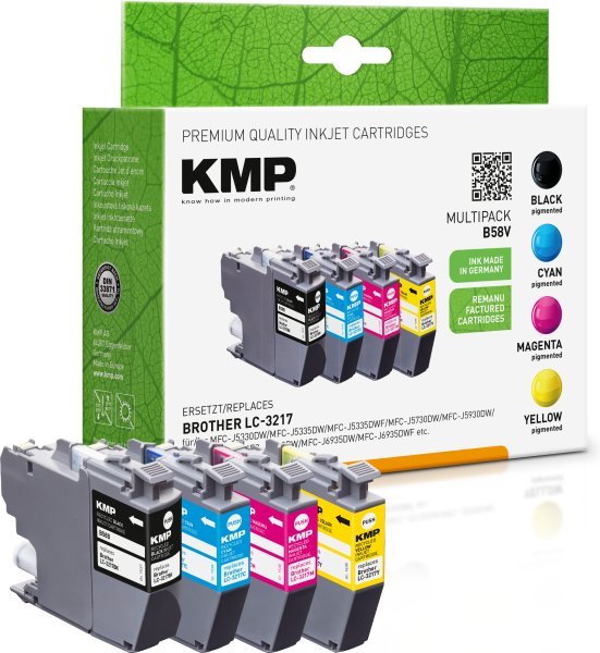 KMP Tintenpatronen B58V MULTIPACK ersetzt Brother LC-3217VAL
