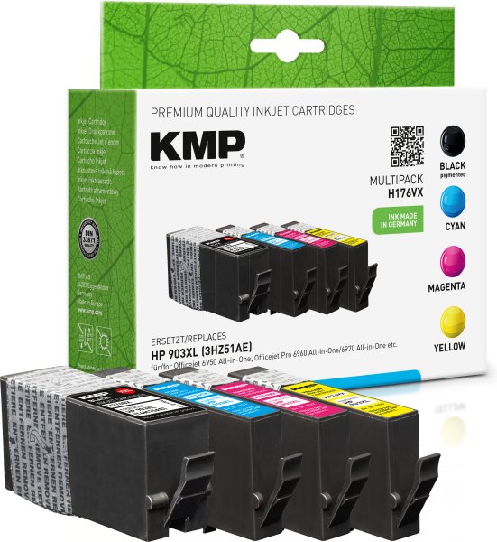 KMP Tintenpatronen H176VX MULTIPACK ersetzt HP 903XL (3HZ51AE)