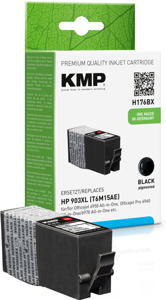KMP Tintenpatrone H176BX (schwarz) ersetzt HP 903XL (T6M15AE)