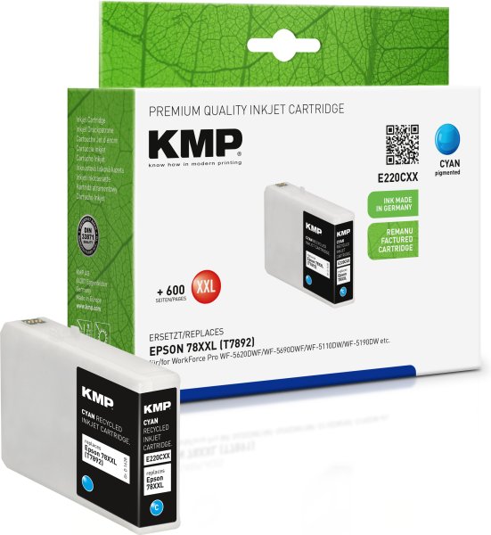 KMP Tintenpatrone E220CXX (cyan) ersetzt Epson 78XXL (T7892)