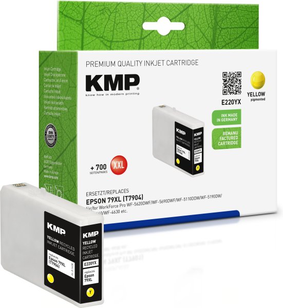KMP Tintenpatrone E220YX (gelb) ersetzt Epson 79XL (T7904 - Pisa)