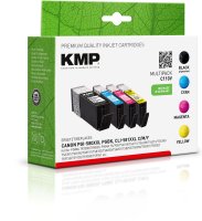 KMP Tintenpatronen C110V MULTIPACK ersetzt Canon PGI-580PGBK XXL, CLI-581C/M/Y XXL (4 Patronen)