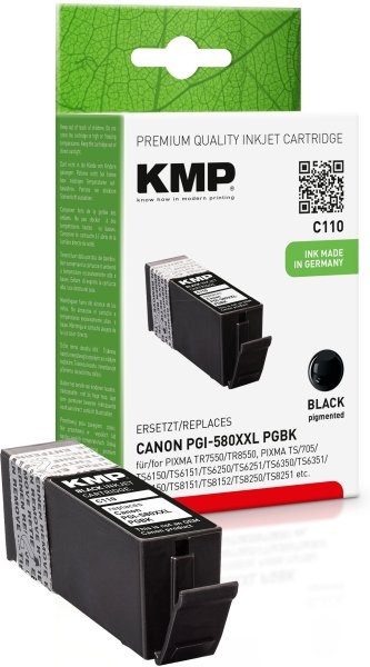 KMP Tintenpatrone C110 (schwarz) ersetzt Canon PGI-580PGBK XXL