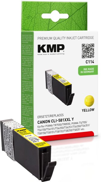 KMP Tintenpatrone C114 (gelb) ersetzt Canon CLI-581Y XXL