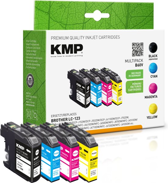 KMP Tintenpatronen B60V MULTIPACK ersetzt Brother LC-123VALBP