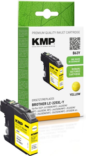 KMP Tintenpatrone B63Y (gelb) ersetzt Brother LC-225XLY