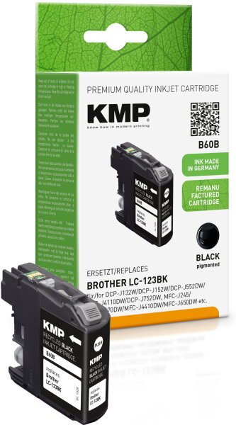 KMP Tintenpatrone B60B (schwarz) ersetzt Brother LC-123BK