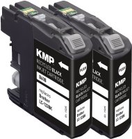 KMP Tintenpatrone B60D (schwarz) DOUBLEPACK ersetzt Brother LC-123BK