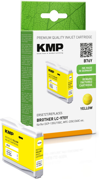 KMP Tintenpatrone B76Y (yellow) ersetzt Brother LC970Y