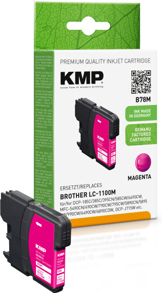 KMP Tintenpatrone B78M (magenta) ersetzt Brother LC1100M