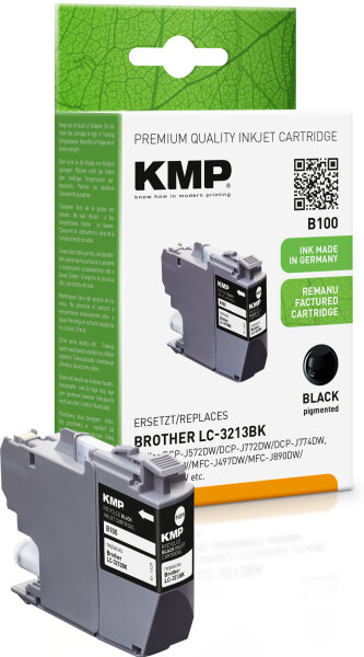 KMP Tintenpatrone B100 (schwarz) ersetzt Brother LC-3213BK