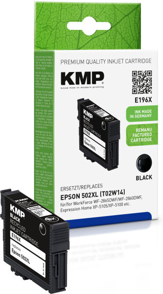 KMP Tintenpatrone E196X (schwarz) ersetzt Epson 502XL (T02W1 - Fernglas)