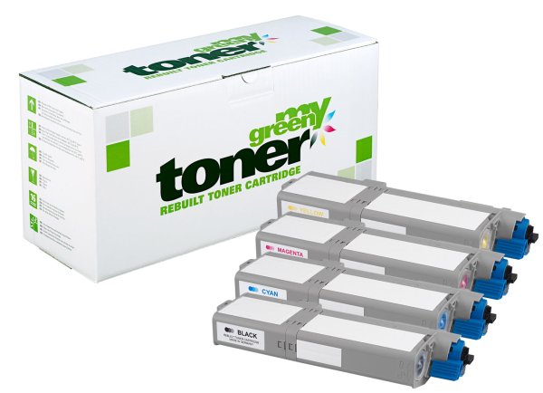 my green toner SET ersetzt OKI 46490608, 46490607, 46490606, 46490605