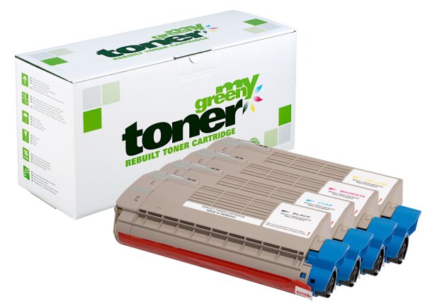 my green toner SET ersetzt OKI 46507624, 46507623, 46507622, 46507621