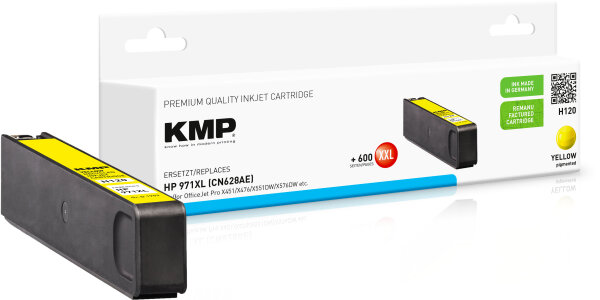 KMP Tintenpatrone H120 (yellow) ersetzt HP 971XL (CN628AE)