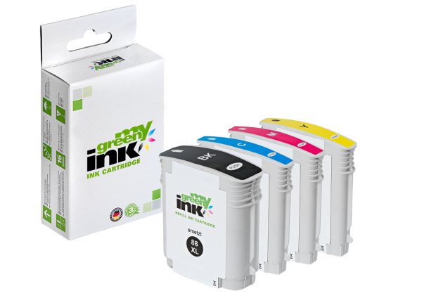 my green ink Tintenpatronen SET ersetzt HP 88XL (4 Patronen)