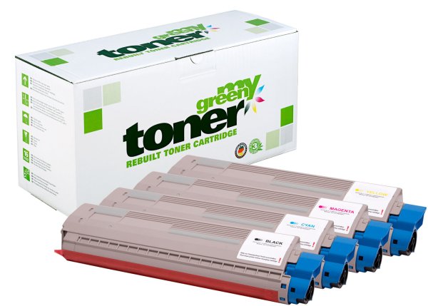 my green toner SET ersetzt OKI 46443104, 46443103, 46443102, 46443101