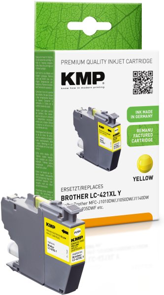 KMP Druckerpatrone (gelb) ersetzt Brother LC-421XLY