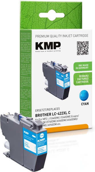 KMP Tintenpatrone (cyan) ersetzt Brother LC-422XLC