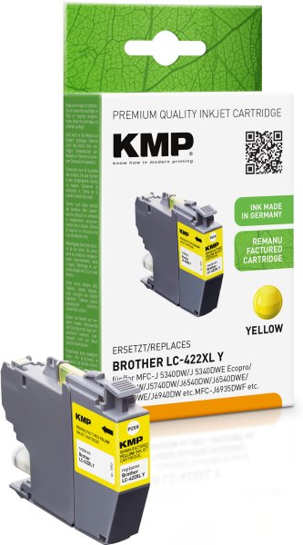 KMP Druckerpatrone (gelb) ersetzt Brother LC-422XLY