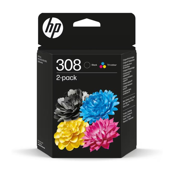HP 308 (schwarz+color) 2-Pack Druckerpatronen (6L6S6UE)