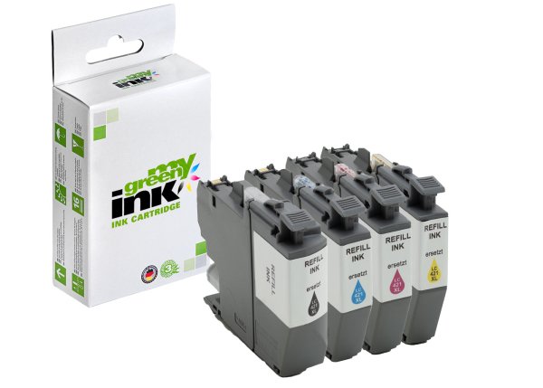 my green ink Druckerpatronen SET ersetzt Brother LC-421XLVAL