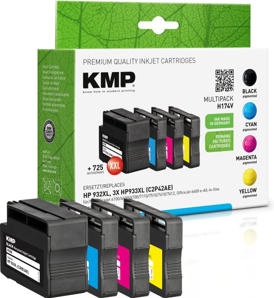 KMP Tintenpatronen H174V MULTIPACK ersetzt HP 932XL/933XL