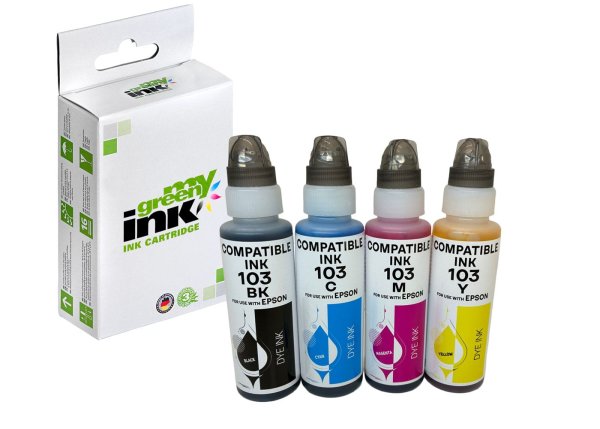 my green ink Nachfülltinte SET ersetzt Epson EcoTank 103 (T00S6)