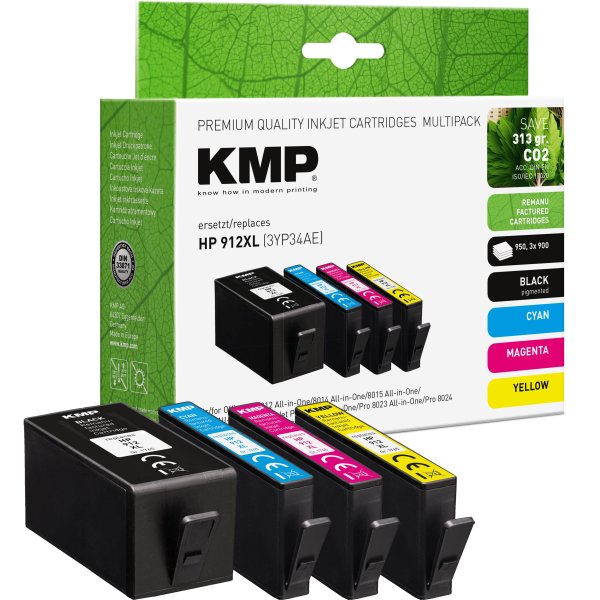 KMP Tintenpatronen MULTIPACK ersetzt HP 912XL (3YP34AE)