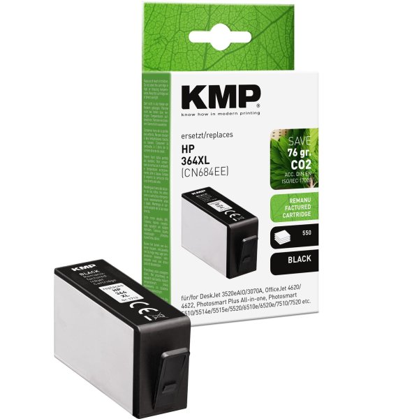 KMP Tintenpatrone (schwarz) ersetzt HP 364XL (CN684EE)