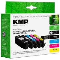 KMP Tintenpatronen MULTIPACK ersetzt Canon PGI-550PGBK XL, CLI-551BK/C/M/Y XL