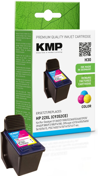 KMP Tintenpatrone H30 (color) ersetzt HP 22XL (C9352CE)
