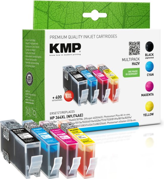 KMP Tintenpatronen H62V MULTIPACK ersetzt HP 364XL